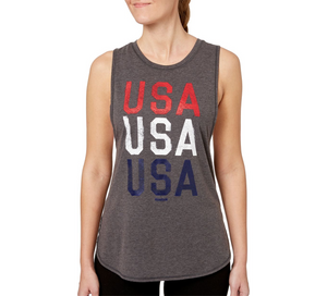 Reebok Women's Drop Armhole Heather Graphic Tank Top